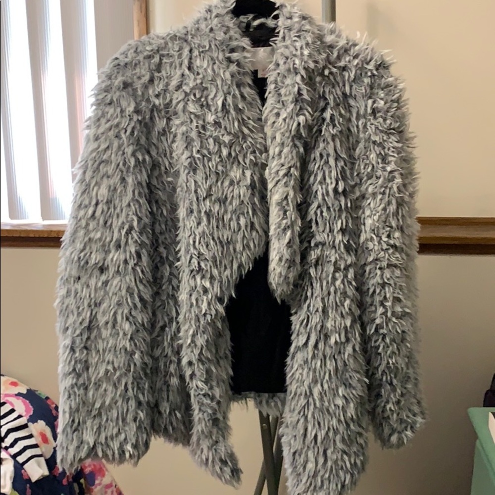 Grey Faux Fur Jacket